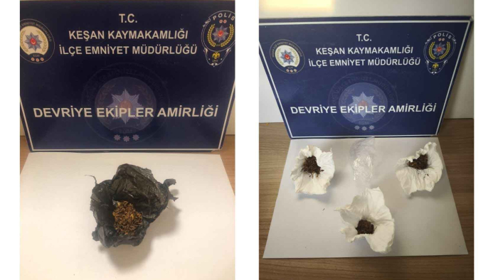 Keşan’da üzerlerinde uyuşturucuyla yakalanan 3 kişiye gözaltı