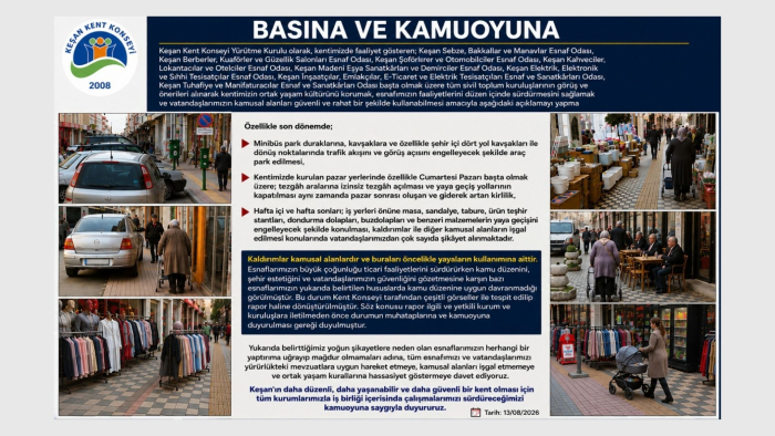 Keşan Kent Konseyi’nden hatalı park ve kaldırım işgallerine karşı uyarı