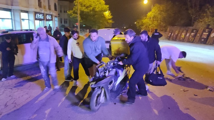 Keşan'da otomobille çarpışan motosikletin sürücüsü yaralandı