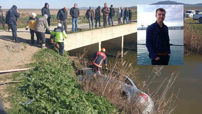 Orhaniye köyünde su kanalına uçan otomobilin sürücüsü hayatını kaybetti