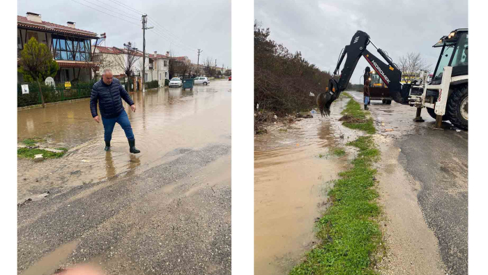 Enez’de sağanak etkili oldu; su baskınları yaşandı