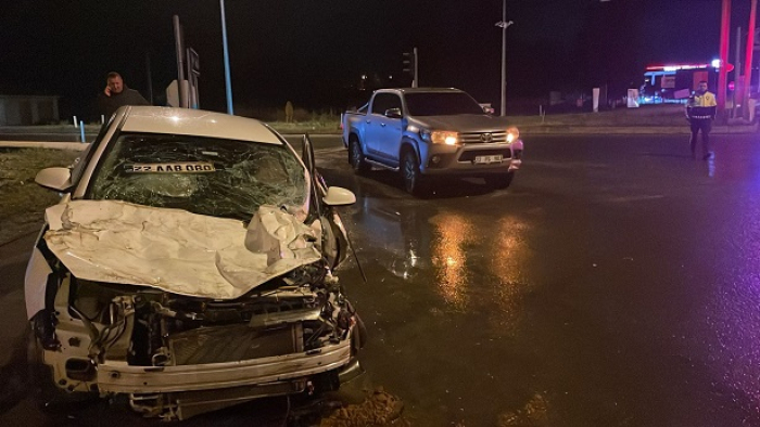 İpsala’da zincirleme kaza: 1 yaralı