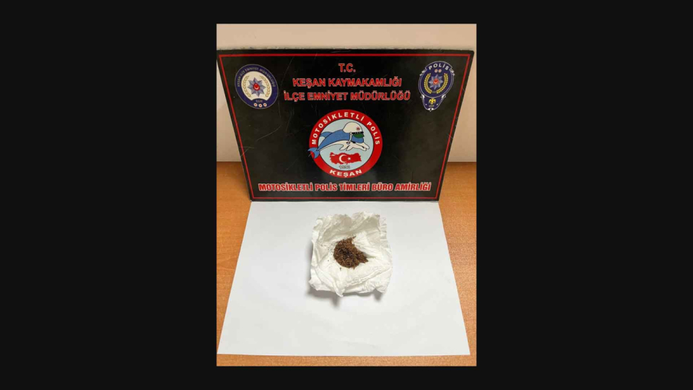 Keşan’da üzerinde uyuşturucuyla yakalanan şüpheliye gözaltı