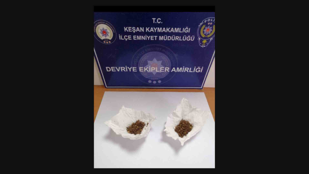 Keşan’da üzerinde uyuşturucuyla yakalanan şüpheliye gözaltı
