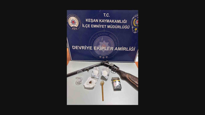 Keşan’da uyuşturucu ve silah ele geçirildi: 2 gözaltı