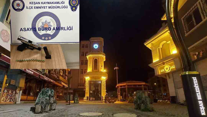 Keşan’da çarşı merkezinde havaya ateş açan 2 kişi gözaltına alındı