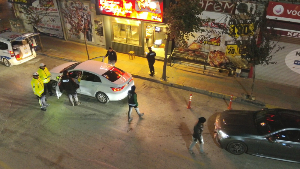 Keşan’da polisten dronlu şok uygulama