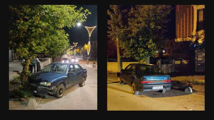 Ağaca çarpan otomobilin alkollü sürücüsü yaralandı