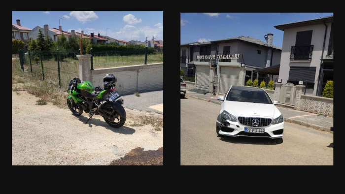 Bir anda yola çıkan otomobille çarpışan motosikletin sürücüsü yaralandı